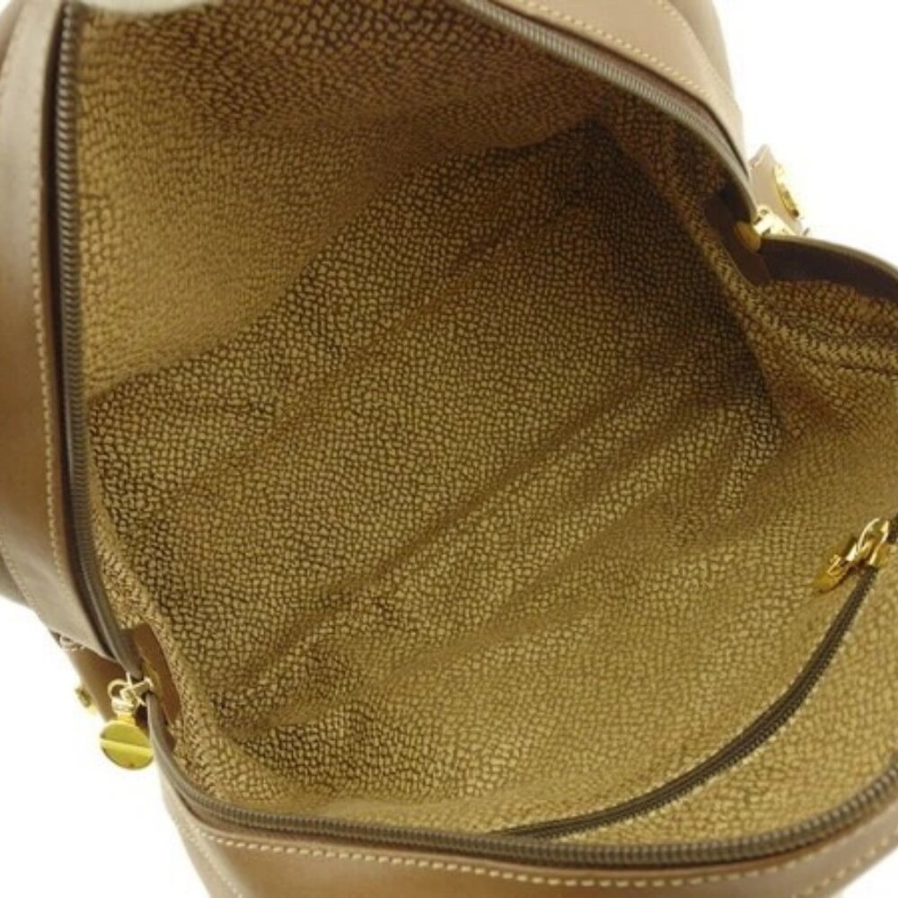 BORBONESE Handbag Quail Pattern Authentic Used t2… - image 8